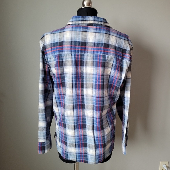 Vintage plaid blue flannel shirt - Picture 2 of 10